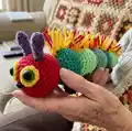 A Hairy Caterpillar Amigurumi Pattern step 1 - construction progress