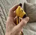 Giraffe Bookmark Amigurumi Pattern step 2 - assembly progress