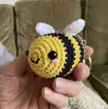 Crocheted Bumblebee Amigurumi Pattern step 2 - assembly progress