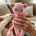 Mew Plushie Amigurumi Pattern step 1 - construction progress