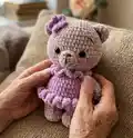 Plush Ballerina Bear Amigurumi Pattern step 1 - construction progress