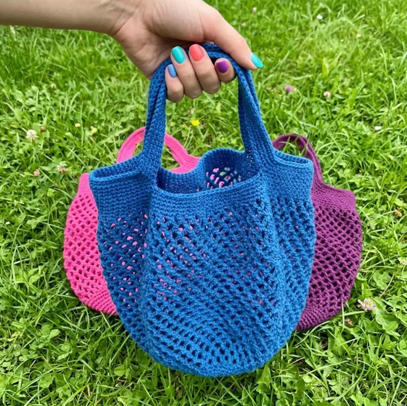 Complimentary Intermediate crochet pattern: Crochet Market Bag Pattern - Simple to follow guide