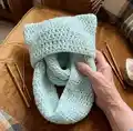Kitty Scarf Pattern step 1 - construction progress