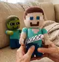 Steve & Zombie Amigurumi Pattern step 1 - construction progress