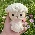 Sheep No Sew Amigurumi Pattern step 1 - construction progress