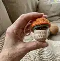 ELENDAN Mushroom with Gnome Amigurumi Pattern step 3 - details and accessories