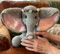 The Elephant Queen Amigurumi Pattern step 1 - construction progress
