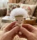 Baby Dandelion Amigurumi Pattern step 1 - construction progress
