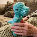 Tommy the T-Rex Amigurumi Pattern step 4 - final assembly and finishing