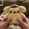 Pompompurin Amigurumi Pattern step 1 - construction progress