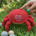 Crab Memory Game Amigurumi Pattern step 4 - final assembly and finishing