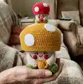 Tofi the Mushroom Amigurumi Pattern step 1 - construction progress