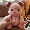 Pig Amigurumi Pattern step 1 - construction progress