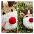 Christmas Reindeer Slippers Pattern step 3 - details and accessories