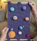 Solar System Wall Hanging Amigurumi Pattern step 1 - construction progress