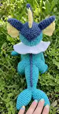 Vaporeon Amigurumi Pattern step 4 - final assembly and finishing