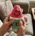 Wendi the Watermelon Amigurumi Pattern step 4 - final assembly and finishing