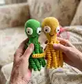 Octopus Comforter Amigurumi Pattern step 1 - construction progress