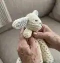 Snuggle Bunny Amigurumi Pattern step 2 - assembly progress
