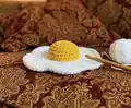 Fried Egg Amigurumi Pattern step 3 - details and accessories
