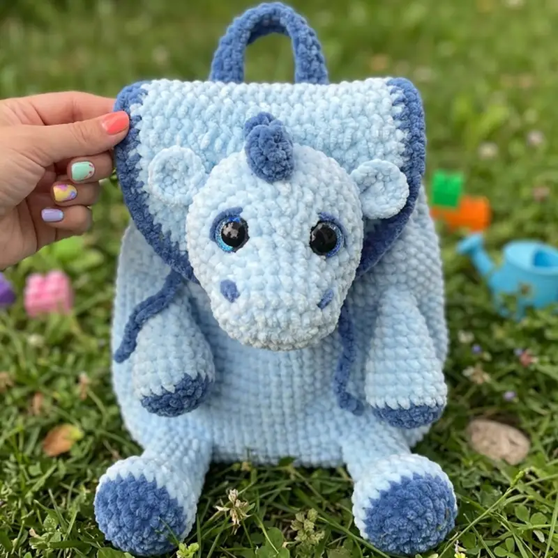 Complimentary Intermediate crochet pattern: Plush Backpack Dragon Amigurumi Pattern - Simple to follow guide