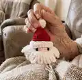 Santa Keychain Amigurumi Pattern step 1 - construction progress