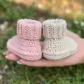 Bernat Baby's Booties Crochet Pattern step 3 - details and accessories