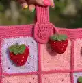 Strawberry Tote Bag and Drawstring Pouch Crochet Pattern step 3 - details and accessories