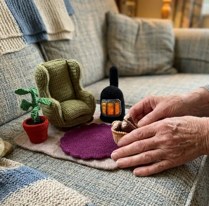 Complimentary Intermediate crochet pattern: Furniture Living Room Amigurumi Pattern - Simple to follow guide