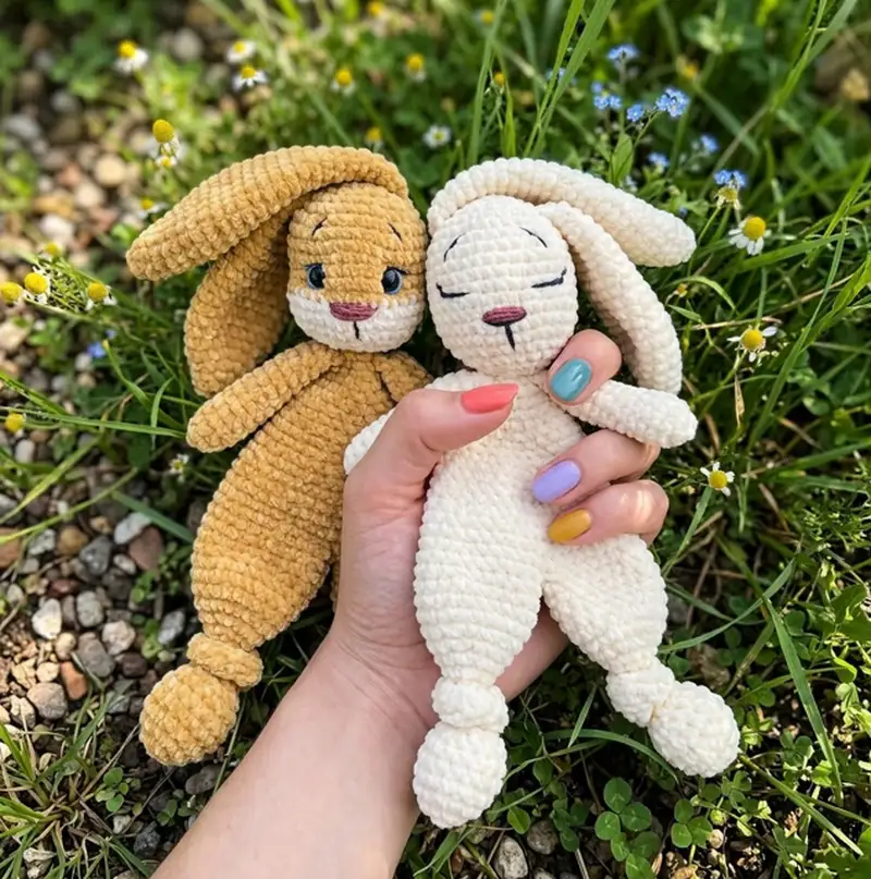 Complimentary Intermediate crochet pattern: Plush snuggler BUNNY Amigurumi Pattern - Simple to follow guide