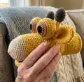 Giraffe Hand Puppet Amigurumi Pattern step 2 - assembly progress