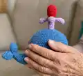 Cupid Whale Amigurumi Pattern step 2 - assembly progress