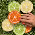 Citrus Slice Coasters Pattern step 4 - final assembly and finishing