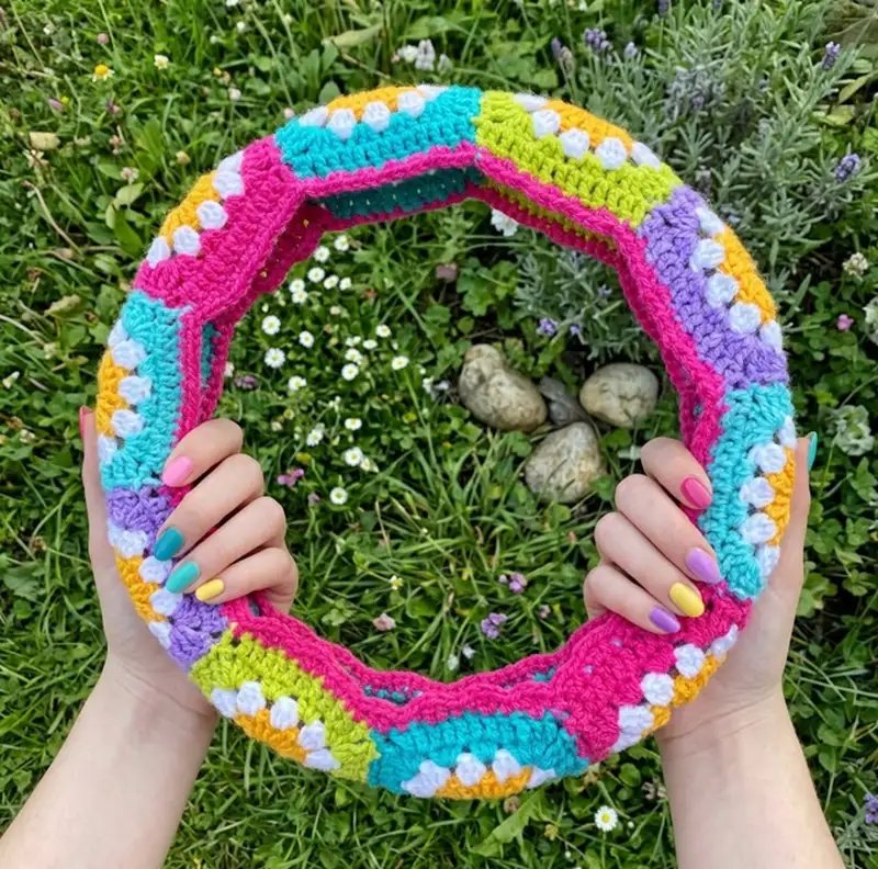 Complimentary Intermediate crochet pattern: Smiley Face Steering Wheel Cover Pattern - Simple to follow guide