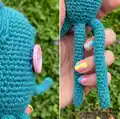 Squid Coraline Amigurumi Pattern step 2 - assembly progress