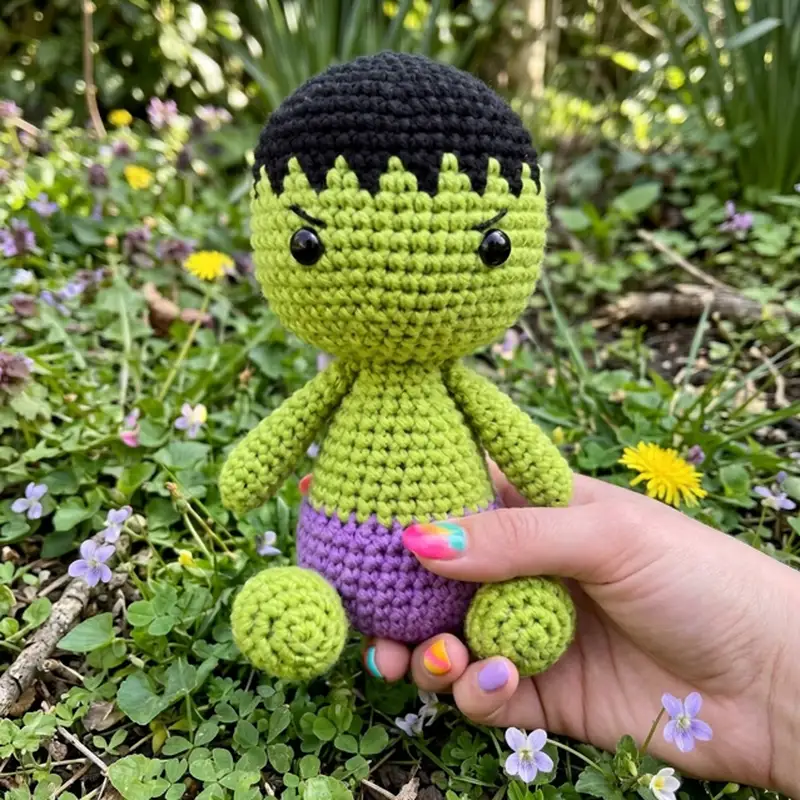 Complimentary Beginner Friendly crochet pattern: Cute Hulk Amigurumi Pattern - Simple to follow guide