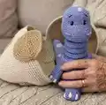 Baby Dino Amigurumi Pattern step 1 - construction progress