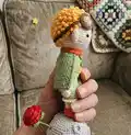 Little Prince Amigurumi Pattern step 2 - assembly progress
