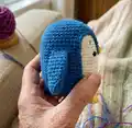 Brian the Penguin Amigurumi Pattern step 2 - assembly progress