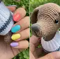 Yumi the Dachshund Amigurumi Pattern step 3 - details and accessories