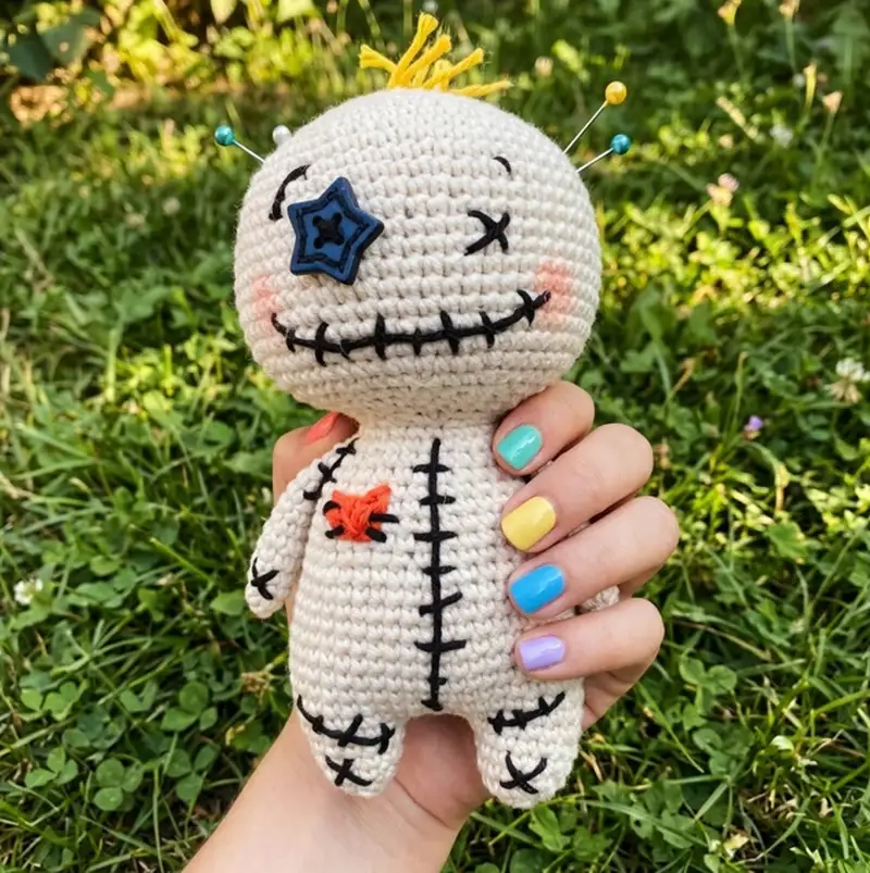 Complimentary Intermediate crochet pattern: Voodoo Doll Amigurumi Pattern - Simple to follow guide