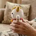 Lucky Cat Amigurumi Pattern step 2 - assembly progress