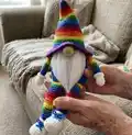 Pride Rainbow Gnome Amigurumi Pattern step 4 - final assembly and finishing