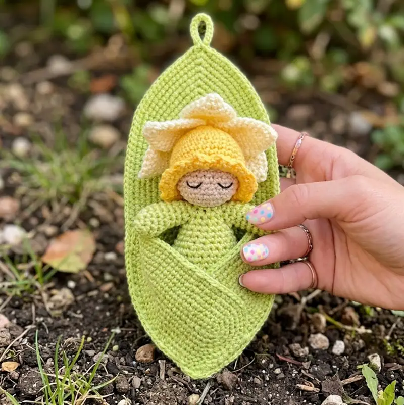 Complimentary Intermediate crochet pattern: Daffodil Baby Amigurumi Pattern - Simple to follow guide