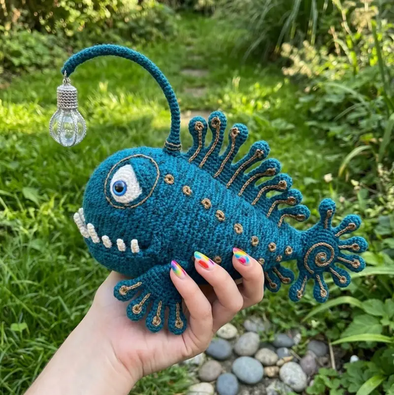 Complimentary Intermediate crochet pattern: Anglerfish SAM Amigurumi Pattern - Simple to follow guide