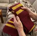 Hogwarts House Scarf Pattern step 1 - construction progress