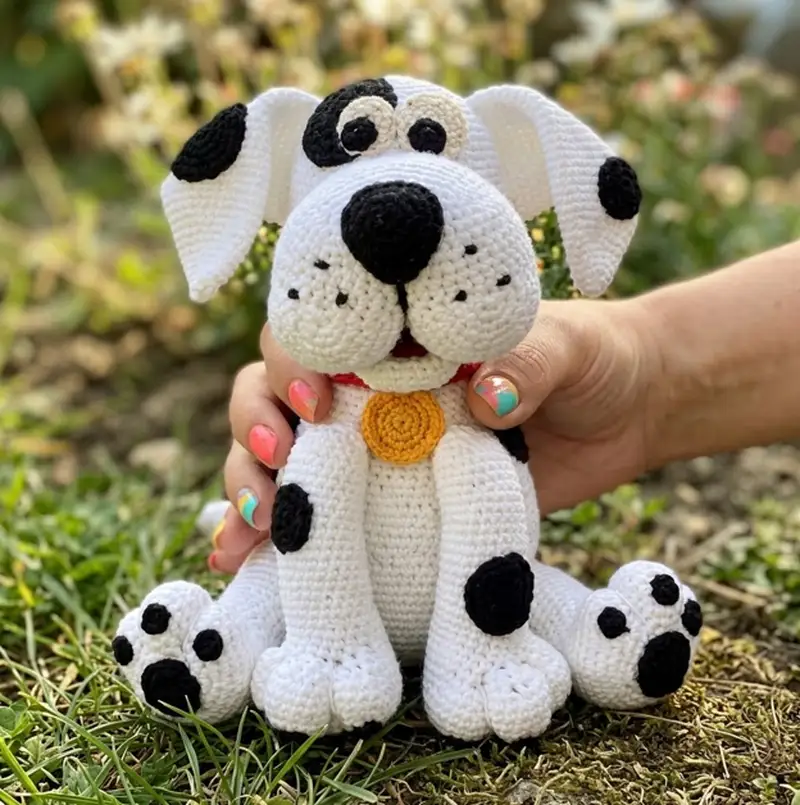 Complimentary Intermediate crochet pattern: Dog Dotty Amigurumi Pattern - Simple to follow guide