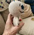 Voodoo Doll Amigurumi Pattern step 2 - assembly progress