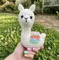 Llama No Sew Amigurumi Pattern step 1 - construction progress