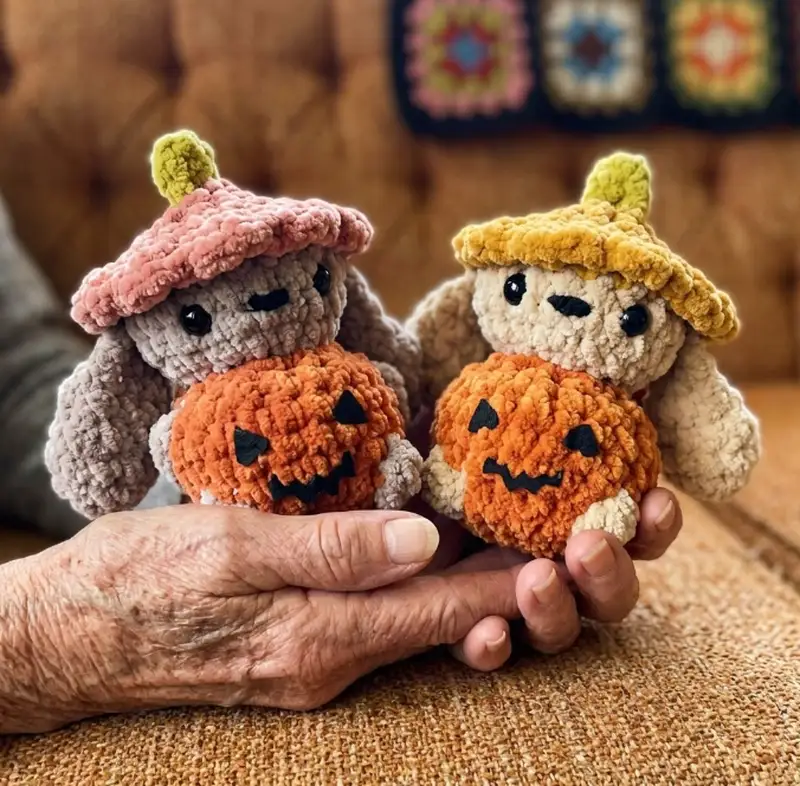 Complimentary Intermediate crochet pattern: Crochet Bunny Pumpkin Amigurumi Pattern - Simple to follow guide
